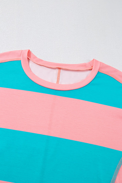 Soft Knit Striped Drop Shoulder Relaxed Top