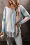 Soft Knit Striped Fringe Hem Pullover Sweater