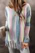 Soft Knit Striped Fringe Hem Pullover Sweater