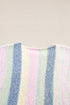 Soft Knit Striped Fringe Hem Pullover Sweater