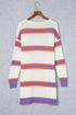 Soft Knit Striped Open Front Longline Cardigan