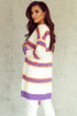 Soft Knit Striped Open Front Longline Cardigan
