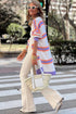 Soft Knit Striped Open Front Longline Cardigan