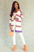 Soft Knit Striped Open Front Longline Cardigan