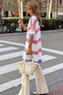 Soft Knit Striped Open Front Longline Cardigan
