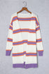 Soft Knit Striped Open Front Longline Cardigan