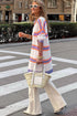 Soft Knit Striped Open Front Longline Cardigan