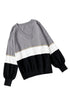 Soft Knit Striped V Neck Pullover Sweater