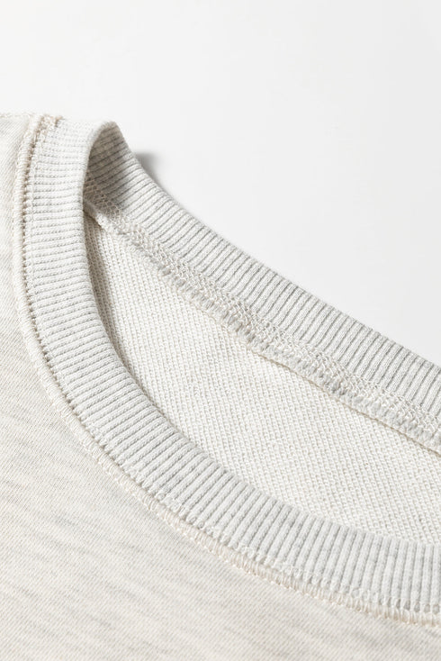 Soft Knit Varsity Stripe Crew Neck Pullover Sweatshirt