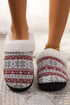 Soft Knitted Snowflake Pattern Plush Fleece Slippers