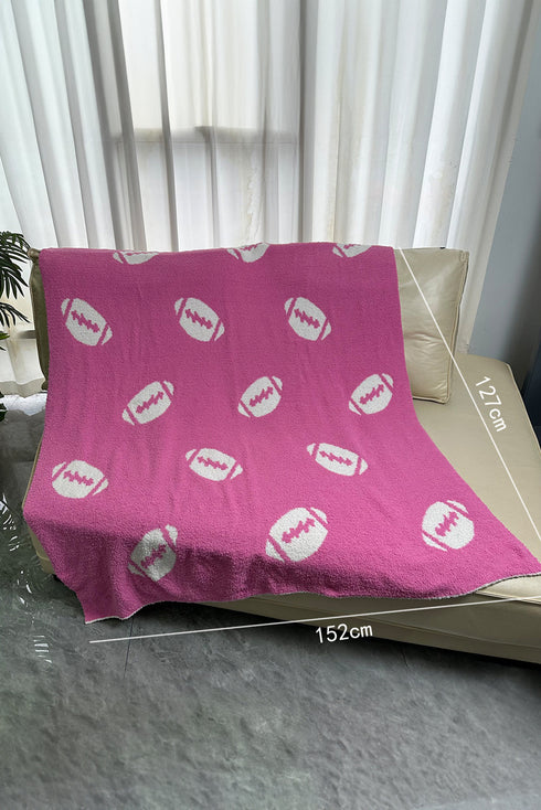Soft Microfiber Rugby Print Fleece Throw Blanket