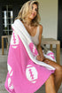 Soft Microfiber Rugby Print Fleece Throw Blanket