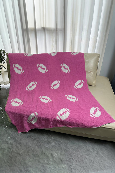 Soft Microfiber Rugby Print Fleece Throw Blanket