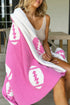 Soft Microfiber Rugby Print Fleece Throw Blanket