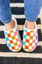 Soft Plush Checkered Round Toe House Slippers