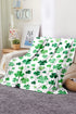 Soft Plush Clover Print Rectangular Nap Throw Blanket