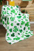 Soft Plush Clover Print Rectangular Nap Throw Blanket