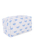 Soft Quilted Bow Detail Zippered Cosmetic Bag