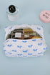 Soft Quilted Bow Detail Zippered Cosmetic Bag