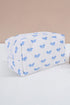 Soft Quilted Bow Detail Zippered Cosmetic Bag