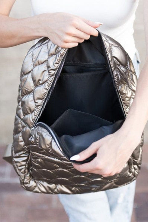 Soft Quilted Space Cotton Functional Everyday Travel Backpack