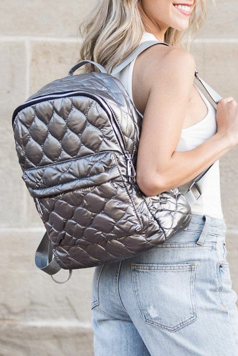 Soft Quilted Space Cotton Functional Everyday Travel Backpack