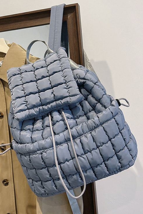Soft Quilted Texture Flap Closure Puffer Backpack