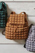 Soft Quilted Texture Flap Closure Puffer Backpack