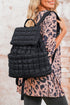 Soft Quilted Texture Flap Closure Puffer Backpack