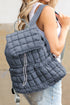 Soft Quilted Texture Flap Closure Puffer Backpack