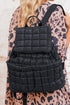 Soft Quilted Texture Flap Closure Puffer Backpack