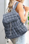 Soft Quilted Texture Flap Closure Puffer Backpack