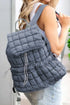 Soft Quilted Texture Flap Closure Puffer Backpack