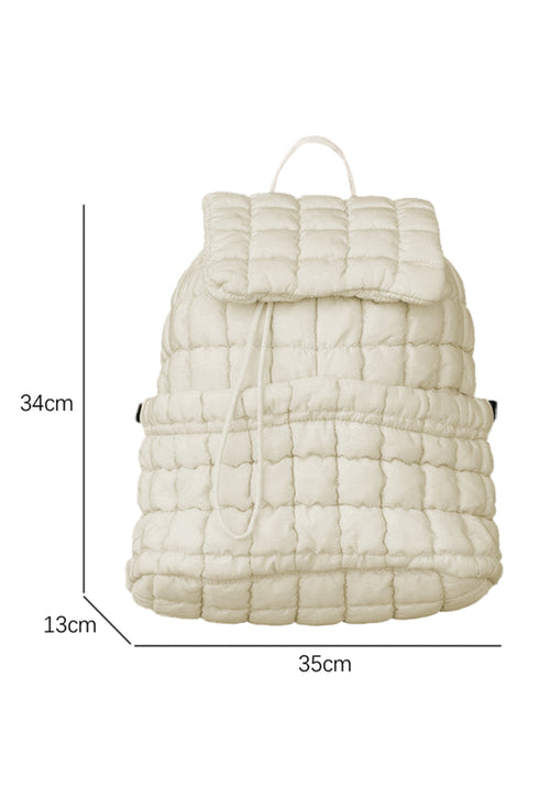 Soft Quilted Texture Flap Closure Puffer Backpack