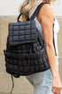 Soft Quilted Texture Flap Closure Puffer Backpack