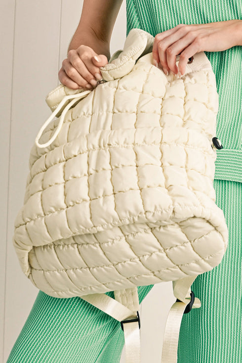 Soft Quilted Texture Flap Closure Puffer Backpack