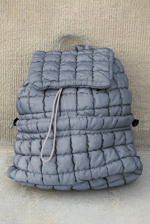 Soft Quilted Texture Flap Closure Puffer Backpack