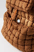 Soft Quilted Texture Flap Closure Puffer Backpack