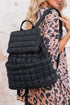 Soft Quilted Texture Flap Closure Puffer Backpack