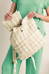Soft Quilted Texture Flap Closure Puffer Backpack