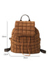 Soft Quilted Texture Flap Closure Puffer Backpack