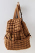 Soft Quilted Texture Flap Closure Puffer Backpack
