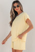 Soft Ribbed Color Block Trim Casual Short Set