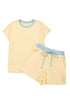 Soft Ribbed Color Block Trim Casual Short Set