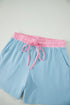 Soft Ribbed Color Block Trim Casual Short Set