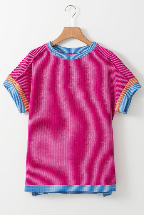 Soft Ribbed Crew Neck Everyday Knit Top