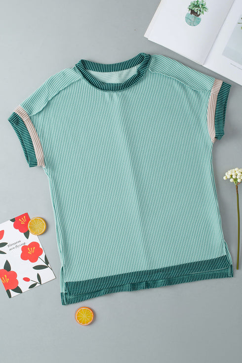 Soft Ribbed Crew Neck Everyday Knit Top