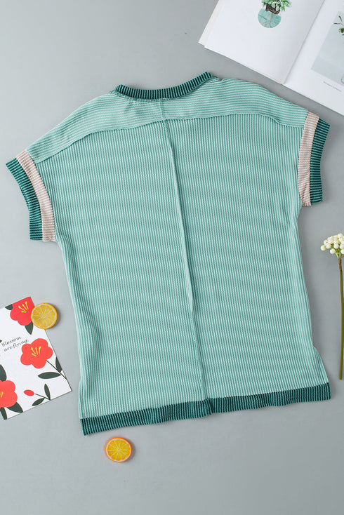Soft Ribbed Crew Neck Everyday Knit Top