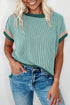 Soft Ribbed Crew Neck Everyday Knit Top