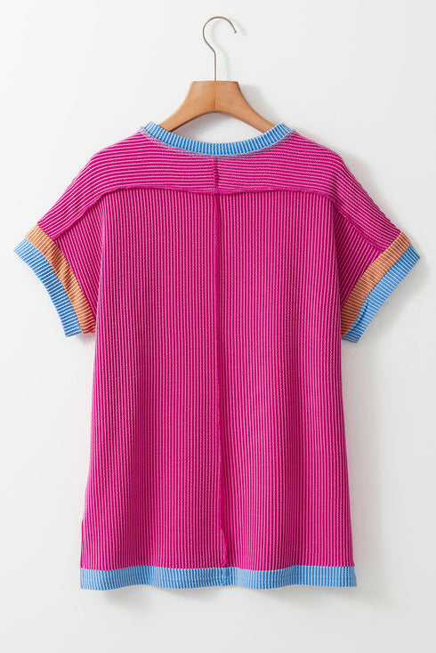 Soft Ribbed Crew Neck Everyday Knit Top